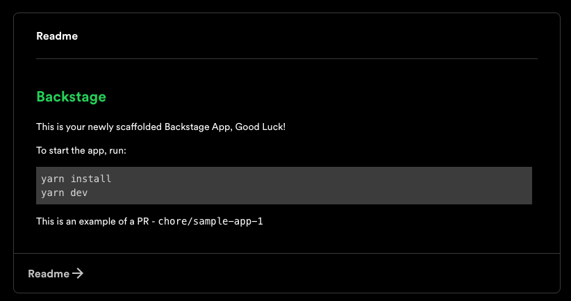 README card example