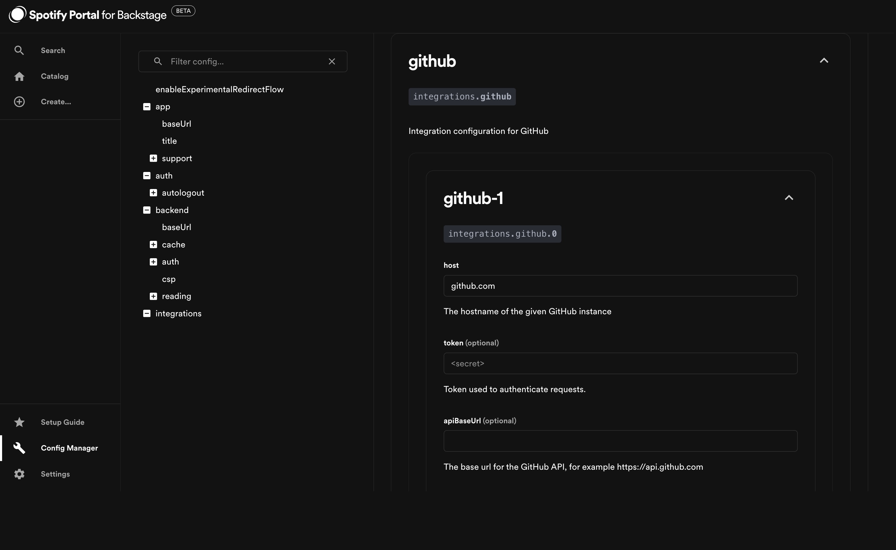 Config Manager Github Token