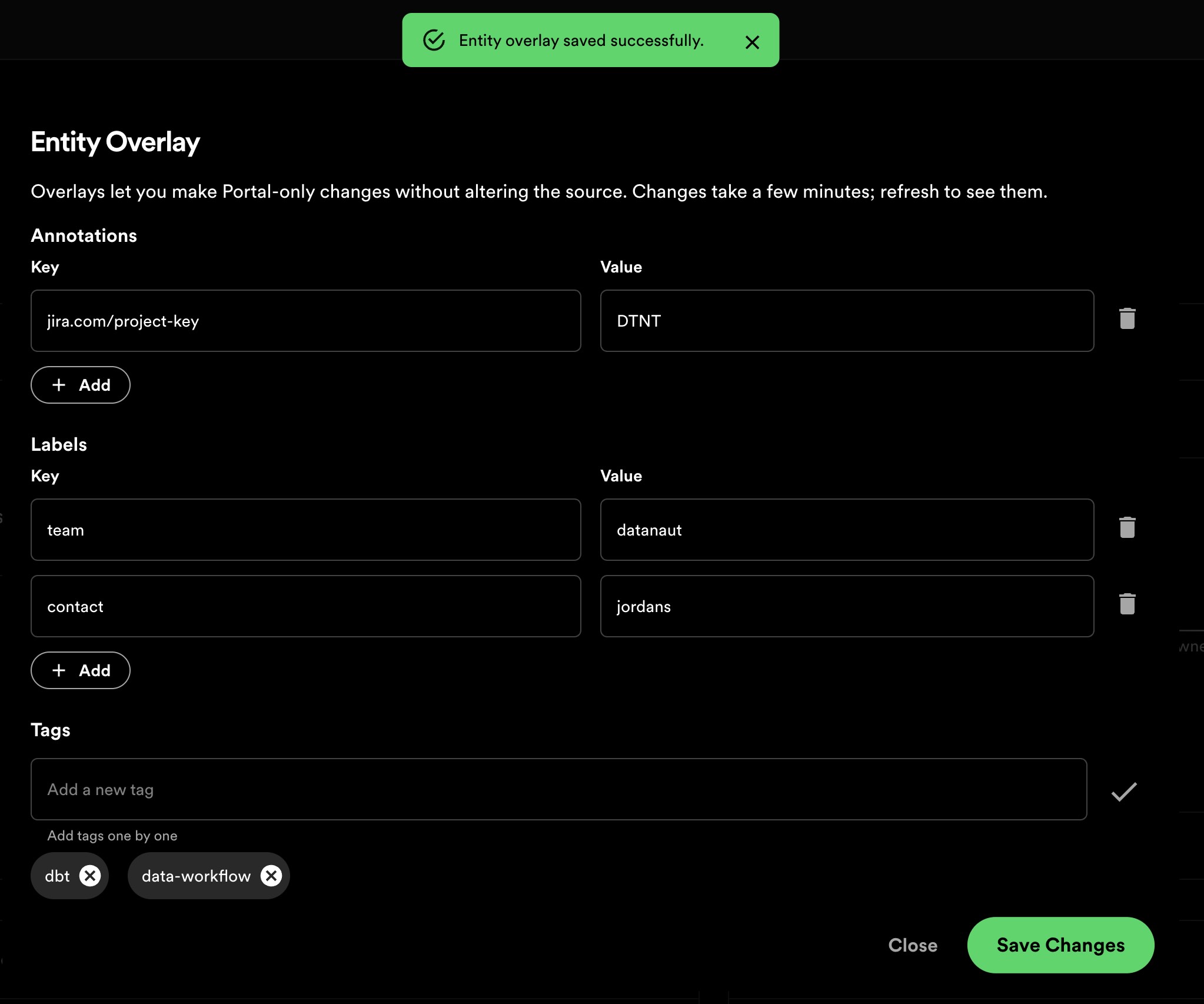 Overlay filled form