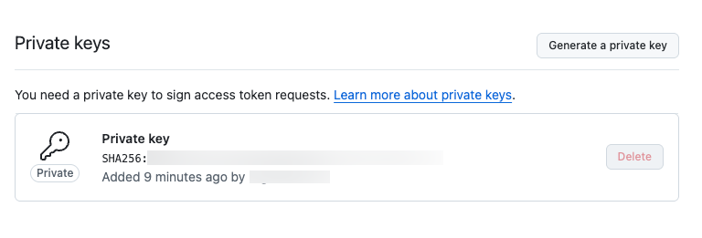 GitHub App Private Keys
