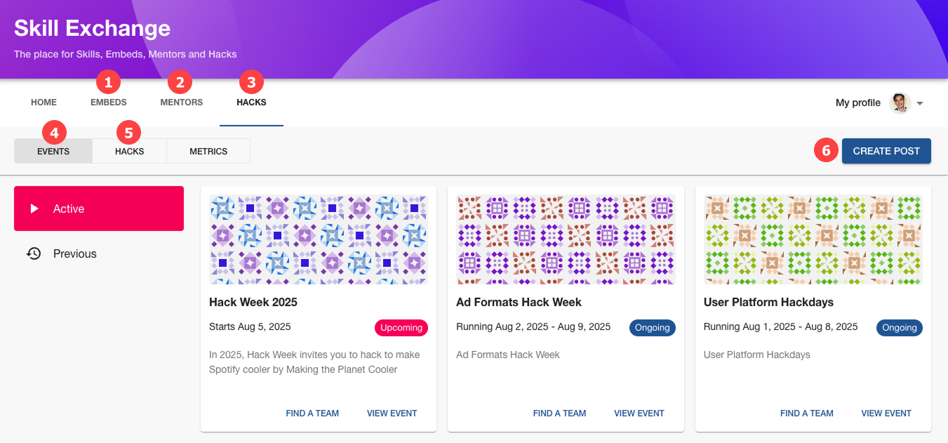 Hacks Events Page