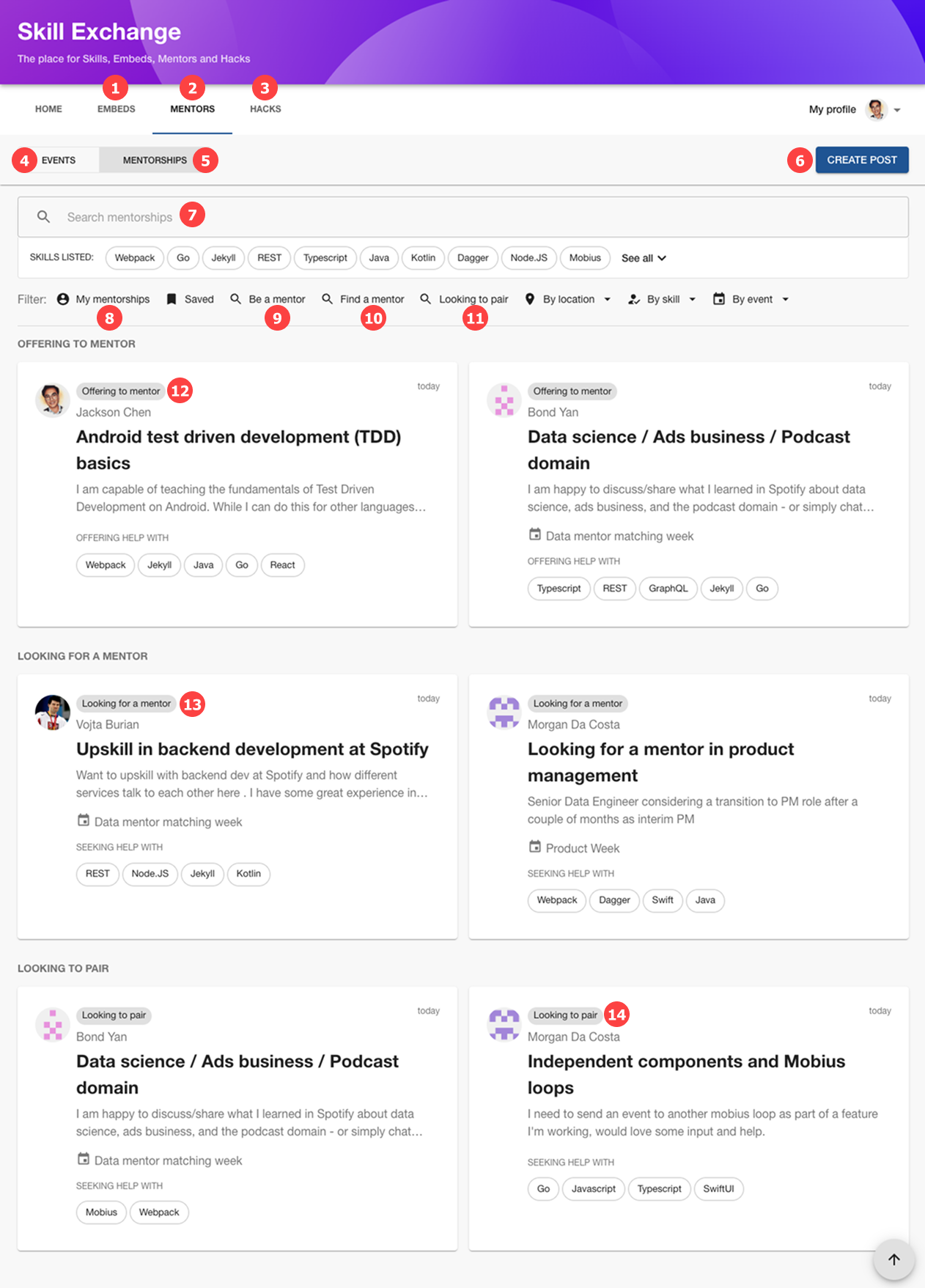 Mentorships Page