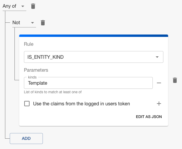 Software Templates - All - Permissions Decision Not Condition